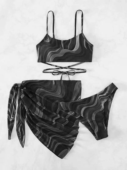 Tie-dye Three-Piece Swimsuit