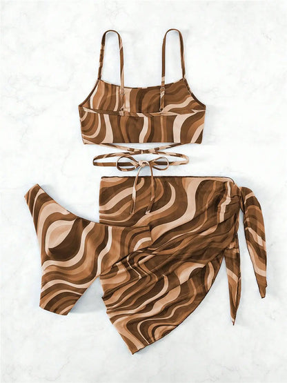 Tie-dye Three-Piece Swimsuit