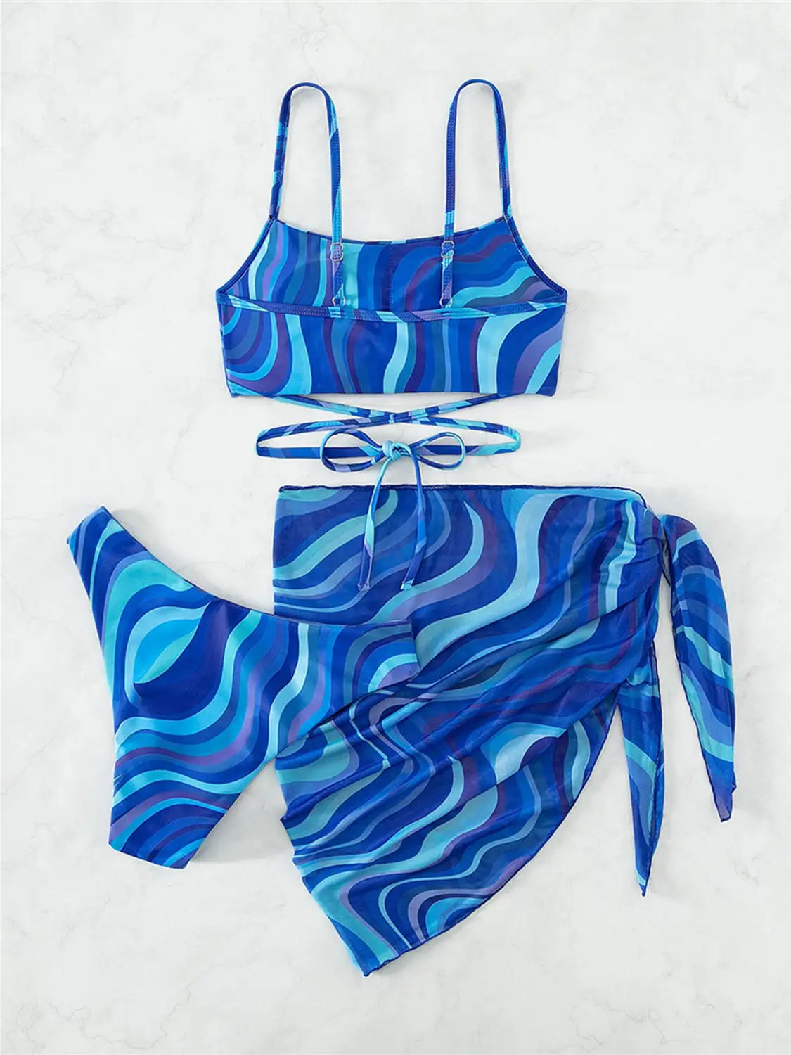 Tie-dye Three-Piece Swimsuit