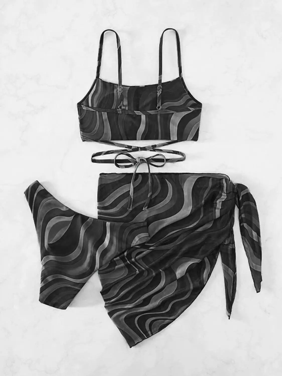 Tie-dye Three-Piece Swimsuit