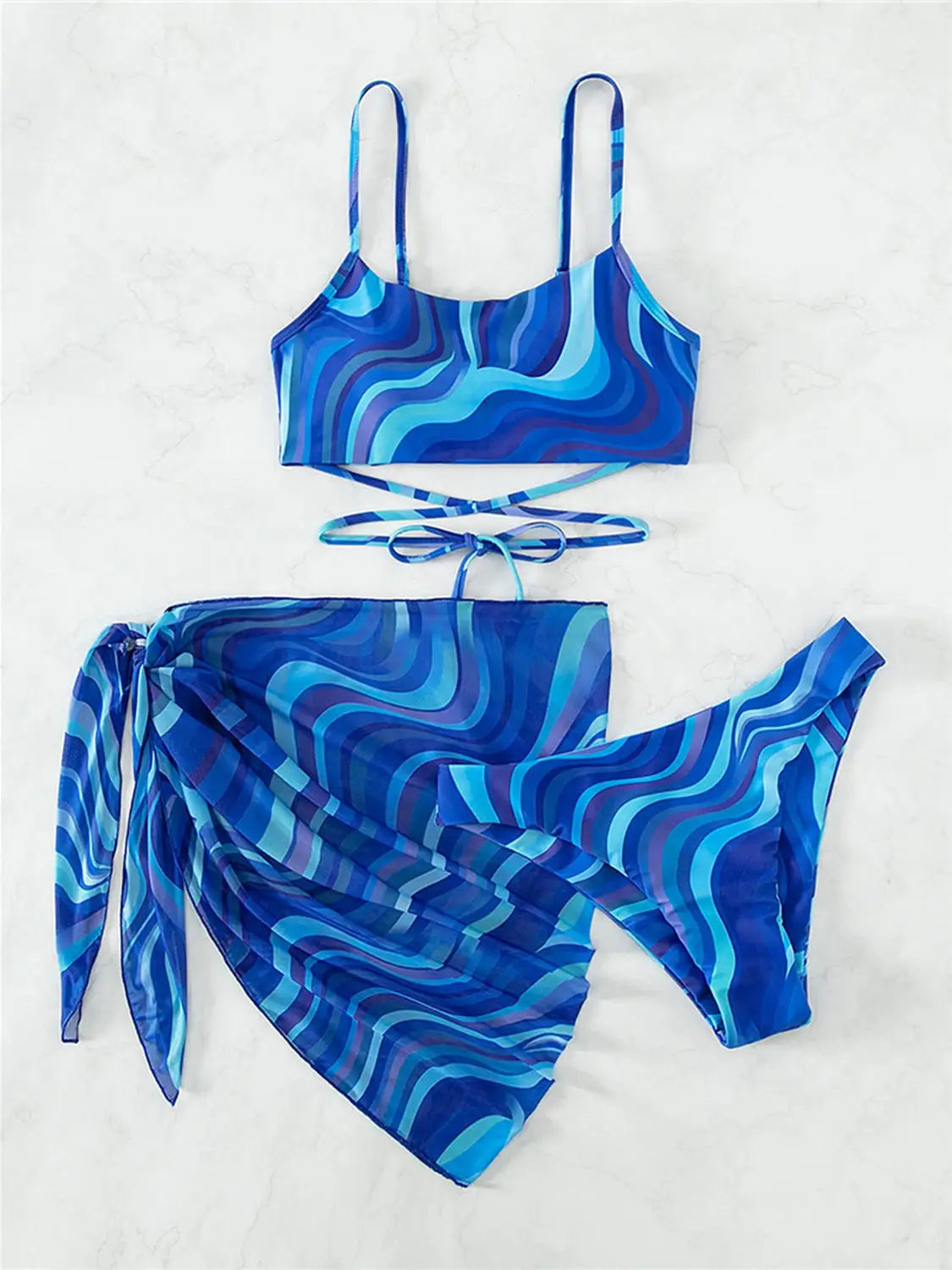 Tie-dye Three-Piece Swimsuit